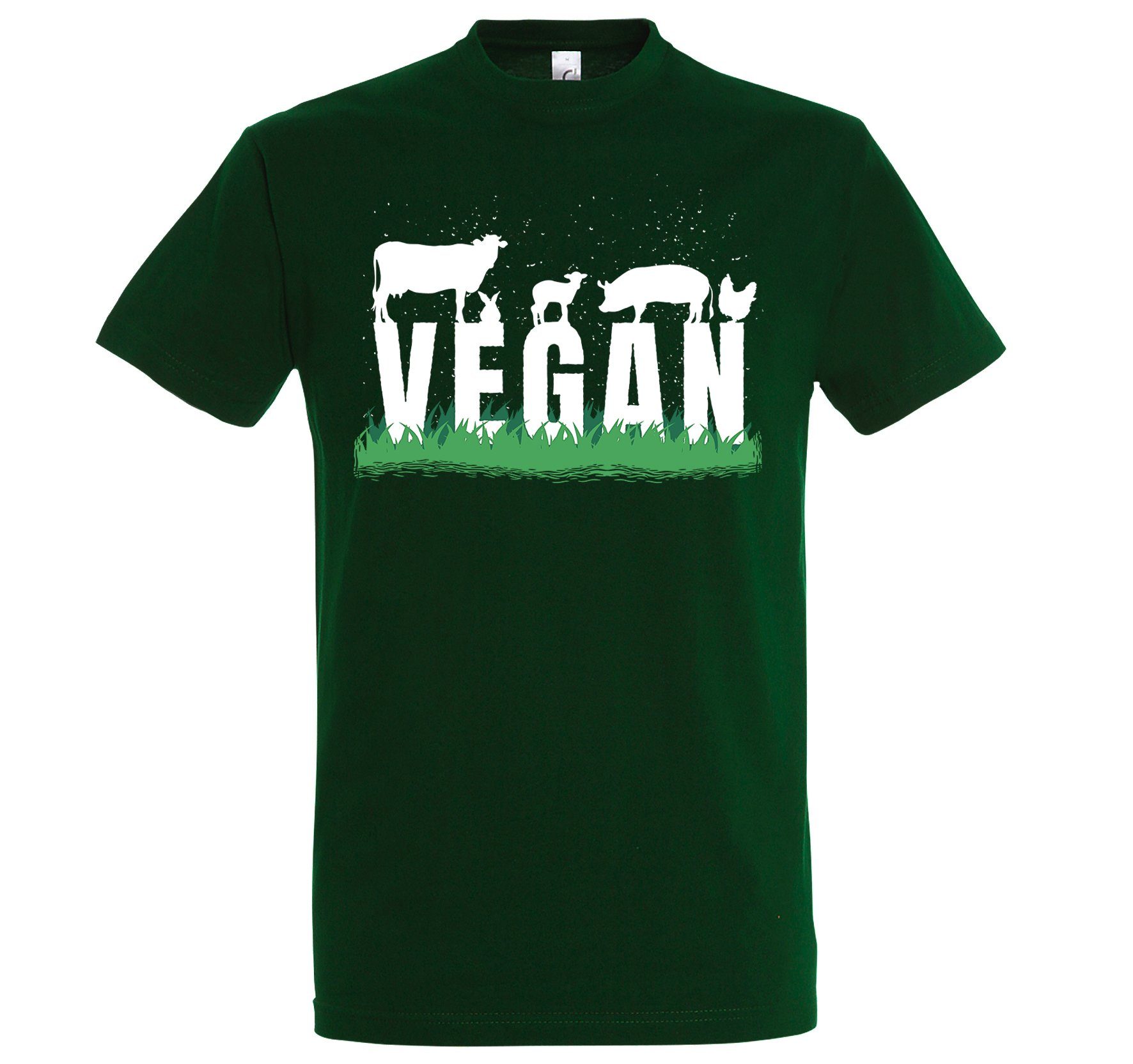 Neue Produkte diese Woche Youth Designz T-Shirt mit Herren trendigem Frontprint Grün Shirt Vegan