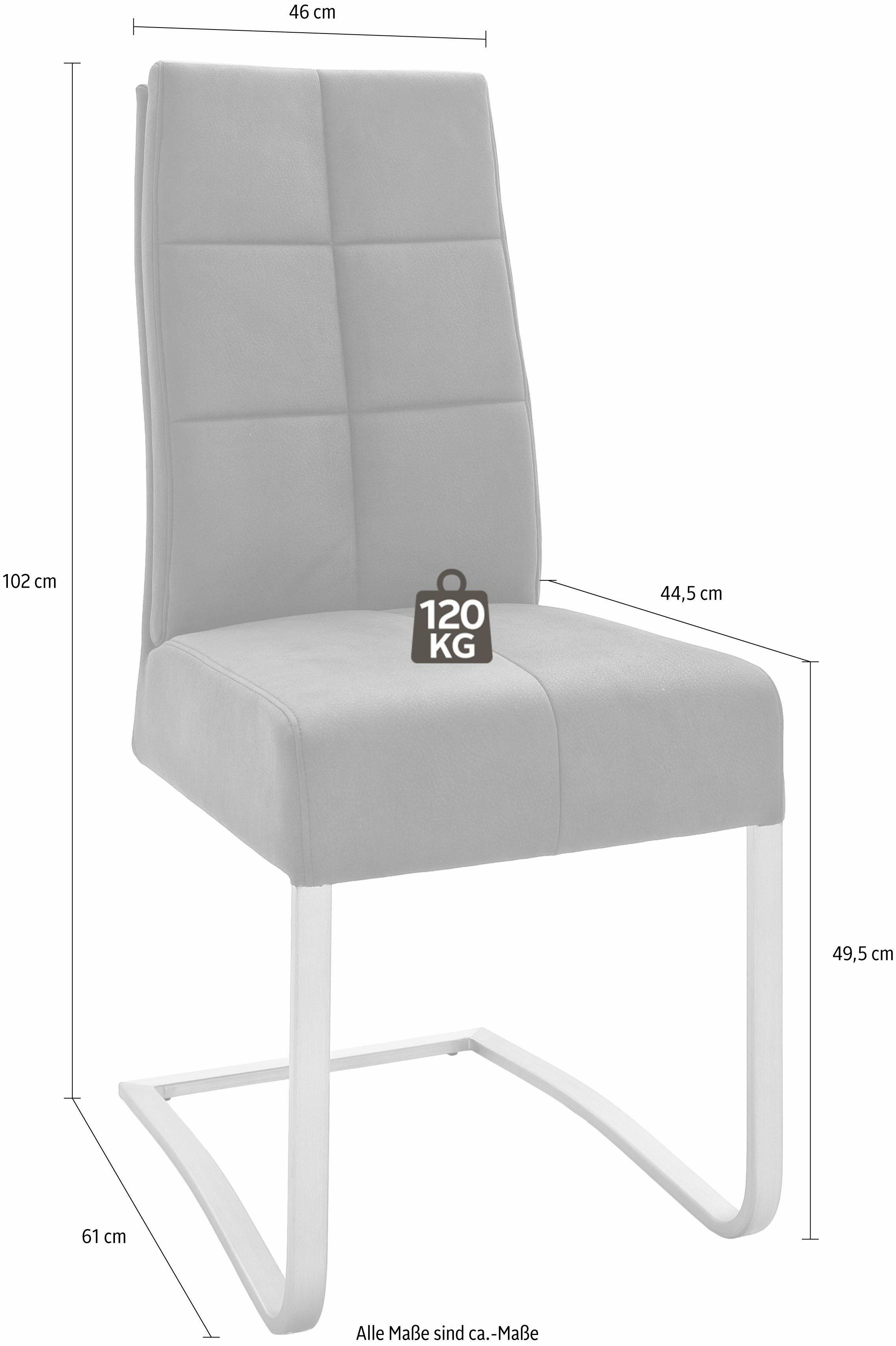 MCA furniture Esszimmerstuhl Salva Schwingstuhl belastbar Tonnentaschenfederkern, | kg 120 Grau max. St), 2 Grau (Set, mit bis