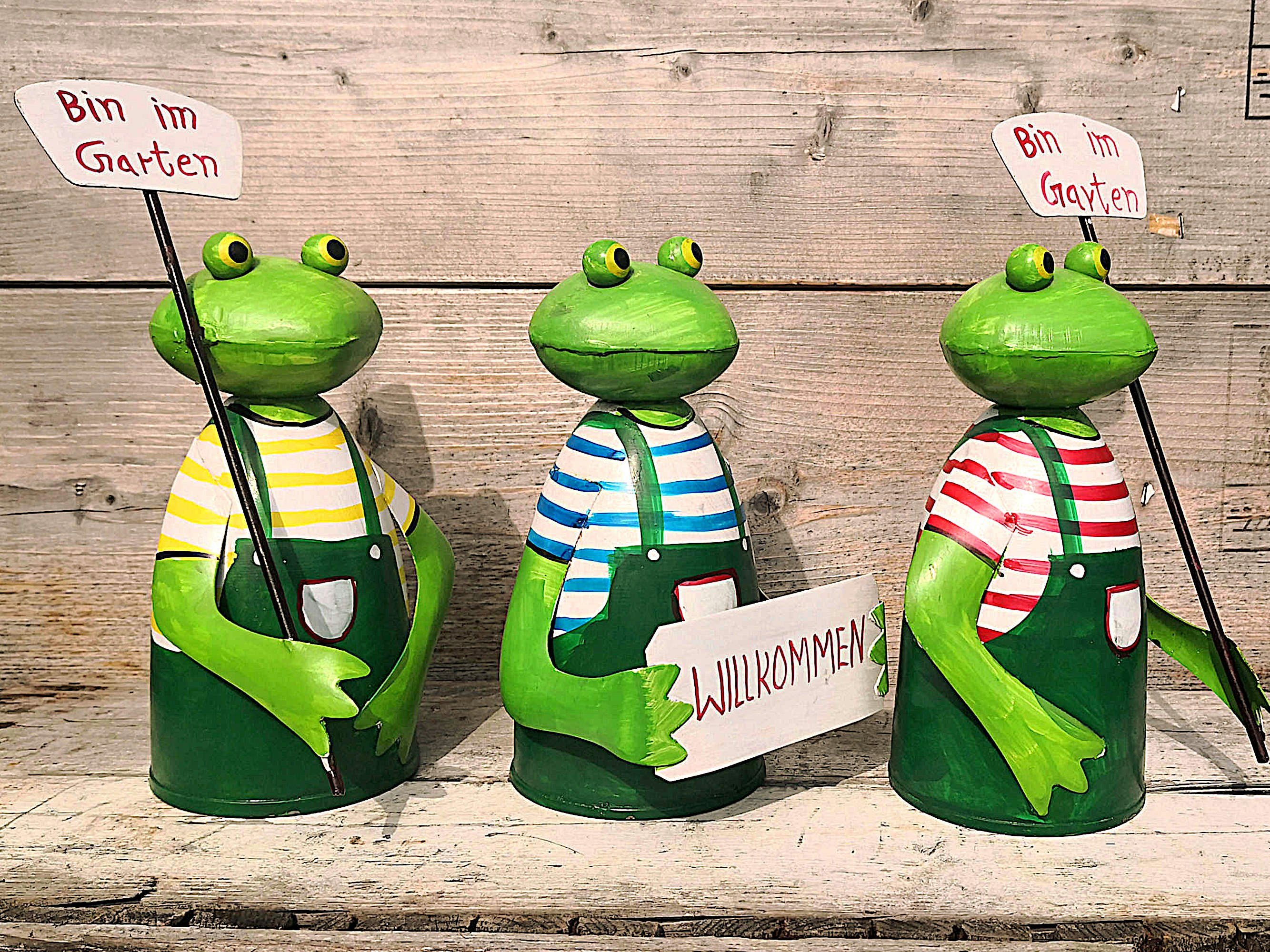 "ZAUNHOCKER Paulslandhaus ZAUN FROSCH" Gartenfigur Gelb TIER PFOSTENHOCKER METALL FIGUR