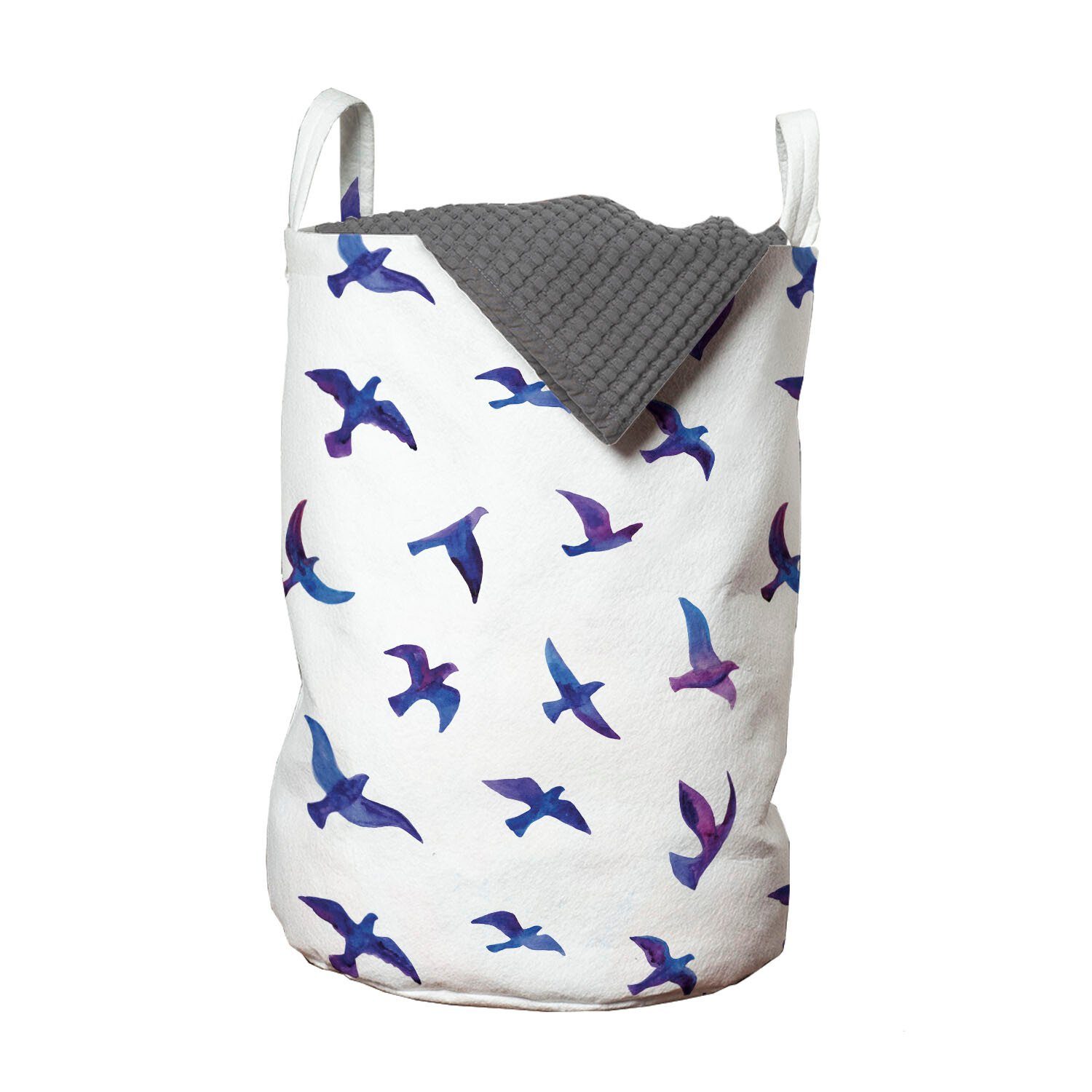 Abakuhaus Wäschesäckchen Wäschekorb mit Griffen Kordelzugverschluss für Waschsalons, Vögel Fliegende Tauben und Tauben