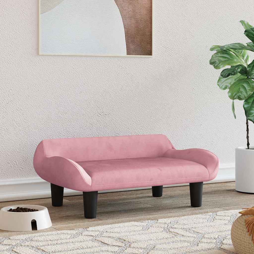 vidaXL Hundebett vidaXL Hundebett Rosa 70x40x24 cm Samt