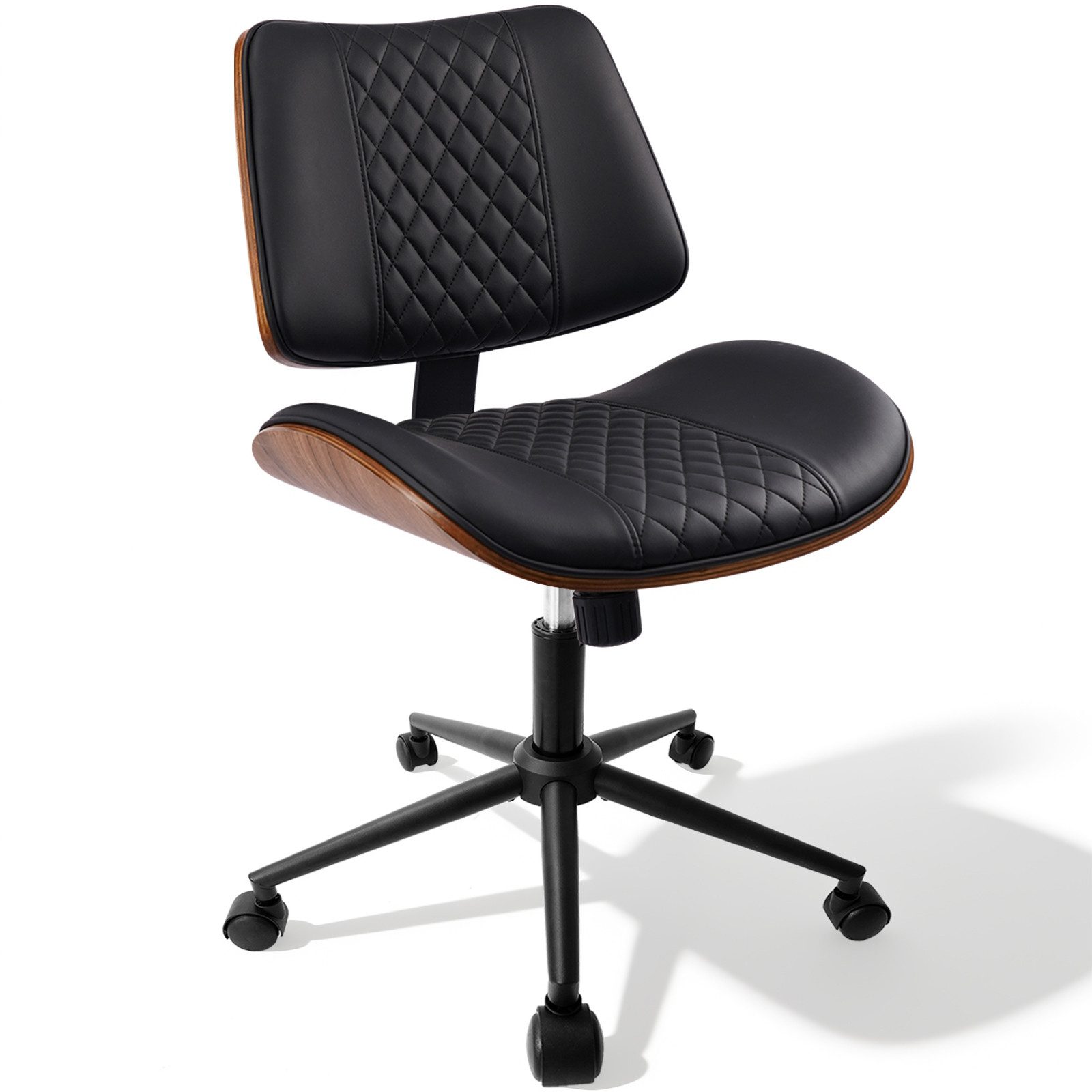 Durrafy Drehstuhl,Bürostuhl ohne Armlehnen,drehstuhl, bürostuhl, Moderner Stuhl (Gepolsterter Kunstleder Computerstuhl mit Rädern, 1 St), Höhenverstellung,Bürostuhl 150KG