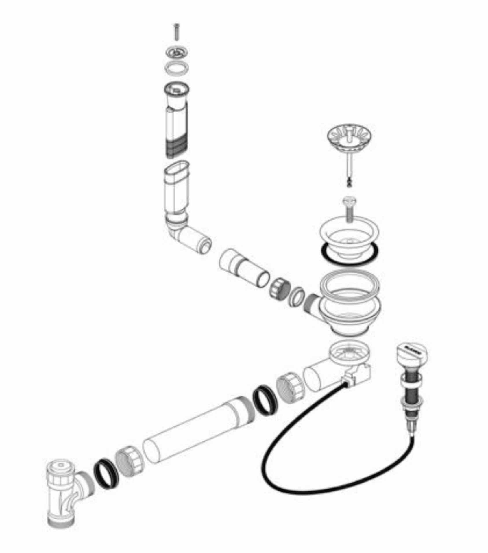 Blanco Einbauspüle BLANCO Ablaufgarnitur 1 x 3,5'' Sieb Ablauffernbedienung günstig online kaufen