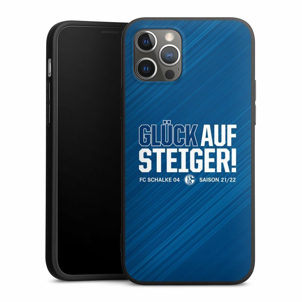 DeinDesign Handyhülle Bundesliga S04 FC Schalke 04 Glückaufsteiger Streifen,  Apple iPhone 12 Pro Silikon Hülle Premium Case Handy Schutzhülle