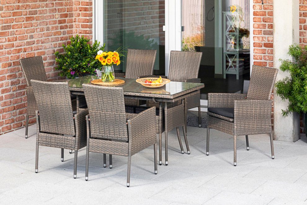 MERXX Garten-Essgruppe Sevilla, (7-tlg), 6 Sessel günstig online kaufen