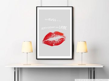 Sinus Art Leinwandbild Poster in 60x90cm - Der Kuss ist der Reim im Gedicht der Liebe.