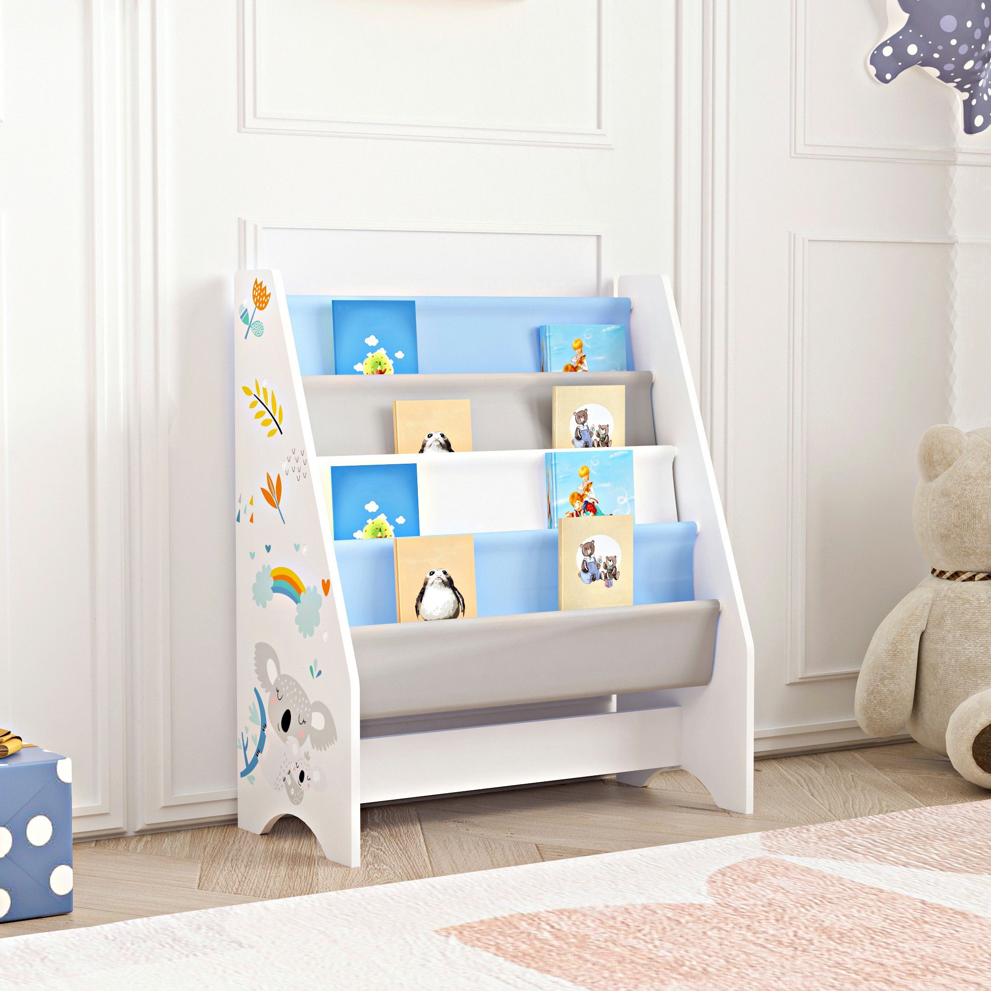 en.casa Kinderregal, »Fisterra« Kinder-Bücherregal 4 Ablagefächer günstig online kaufen