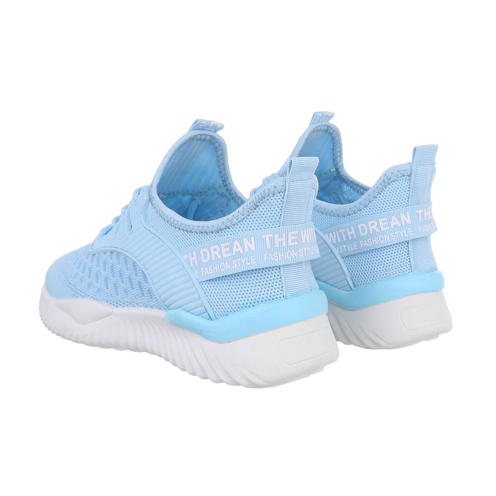 Ital-Design Damen Low-Top Freizeit Sneaker (83867202) Flach Sneakers Low in Hellblau