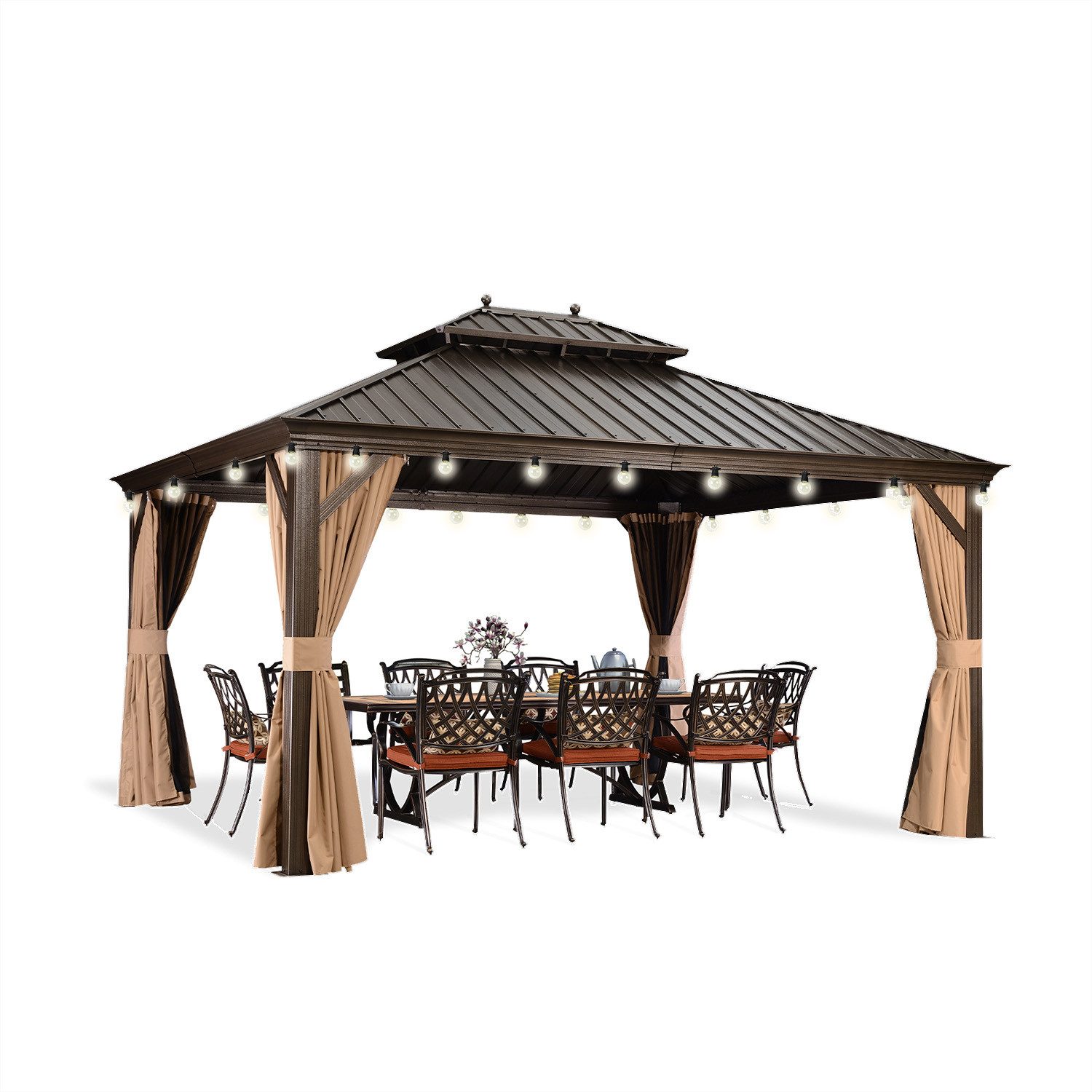 PURPLE LEAF Pavillon Hardtop Aluminium Gazebo günstig online kaufen