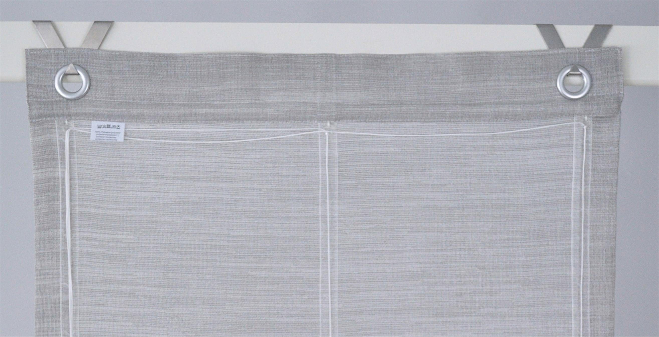 Hakenaufhängung, Skagen, grau Raffrollo Struktur, mit mit Leinenoptik ohne uni, einfarbig, Kutti, matt, Bohren,