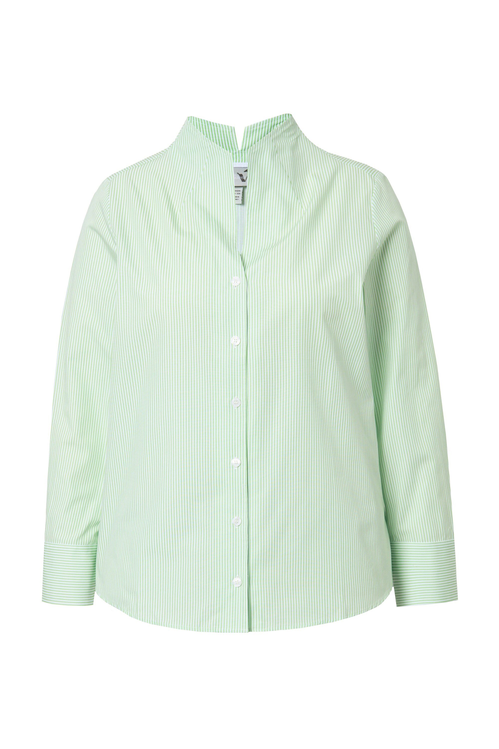 Ulla Popken Longbluse Bluse Streifen Kelchkragen günstig online kaufen