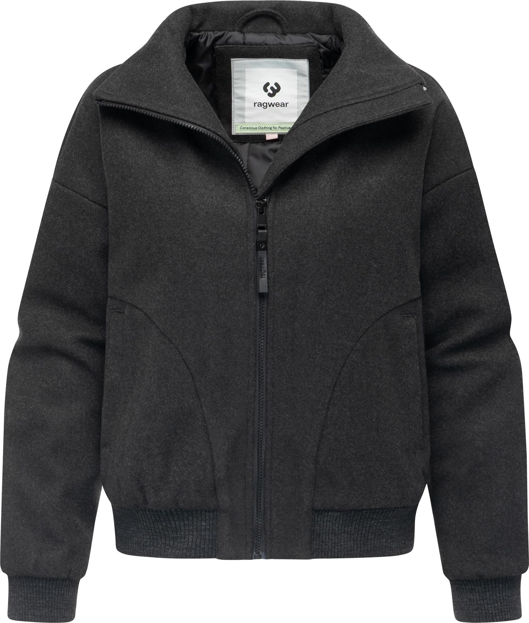 Ragwear Outdoorjacke Toscia angesagte oversized Übergangsjacke in Woll-Optik
