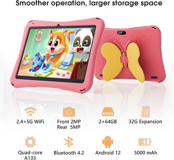 SGIN Kinder's 2 GB RAM Octa-Core bis zu 1,6 GHz Prozessor 5000 mAh Akku Tablet (10,1", 64 GB, Android 12, 2,4 G/5G WiFi, Kinder-Technologie für grenzenloses Lernen und Spielen)