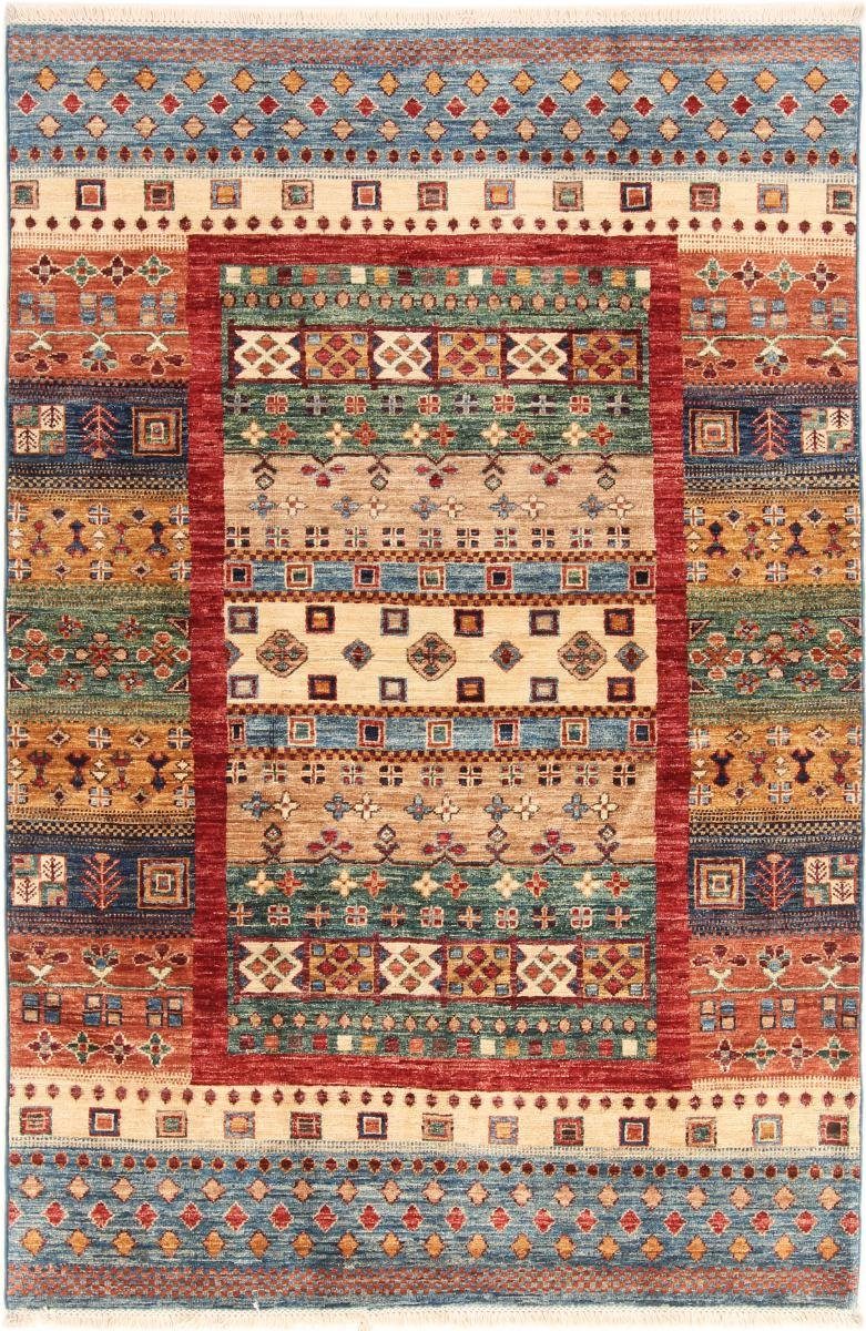 Orientteppich Arijana Design 126x185 Handgeknüpfter Moderner Orientteppich, Nain Trading, rechteckig, Höhe: 5 mm