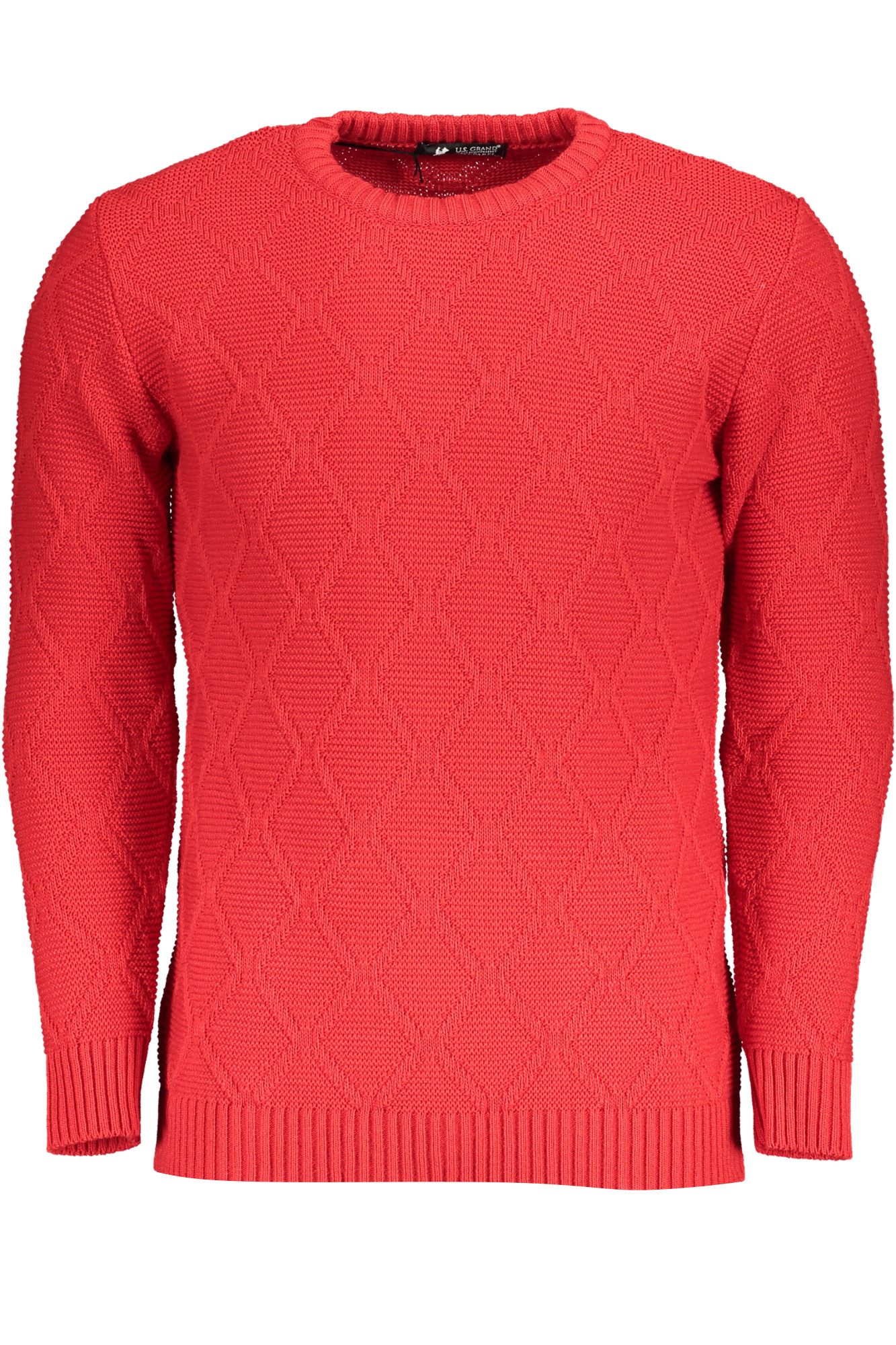 U.S. Polo Strickpullover Stilvoller Herren-Pullover in Rot – Rauten-Design, Rundhals