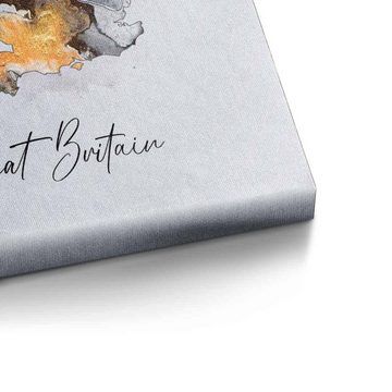 DOTCOMCANVAS® Leinwandbild Abstract Countries - Great Britain, Großbritannien Leinwandbild Great Britain abstrakt weiß gold elegant