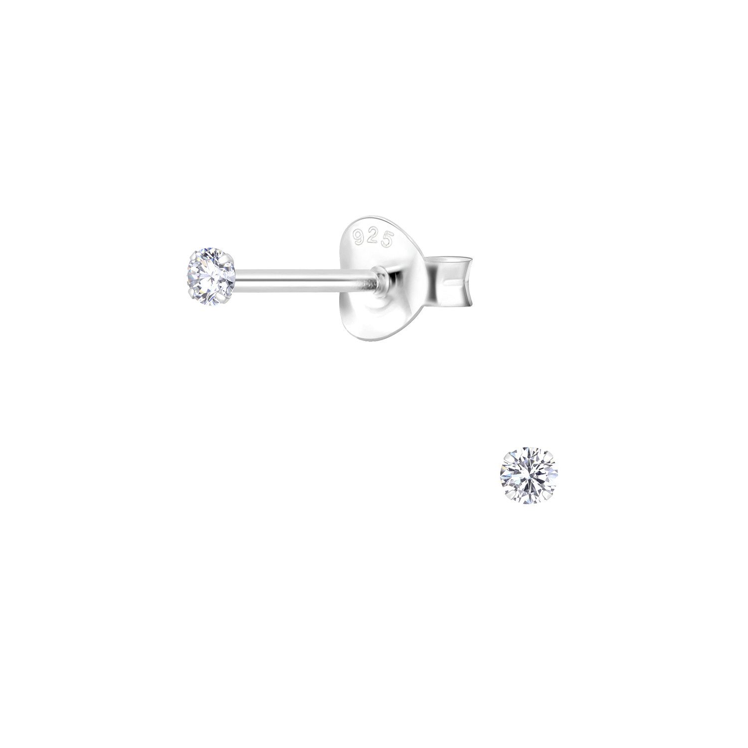 Monkimau Ohrring-Set 2mm Zirkonia Ohrringe 925 Silber, Hypoallergen