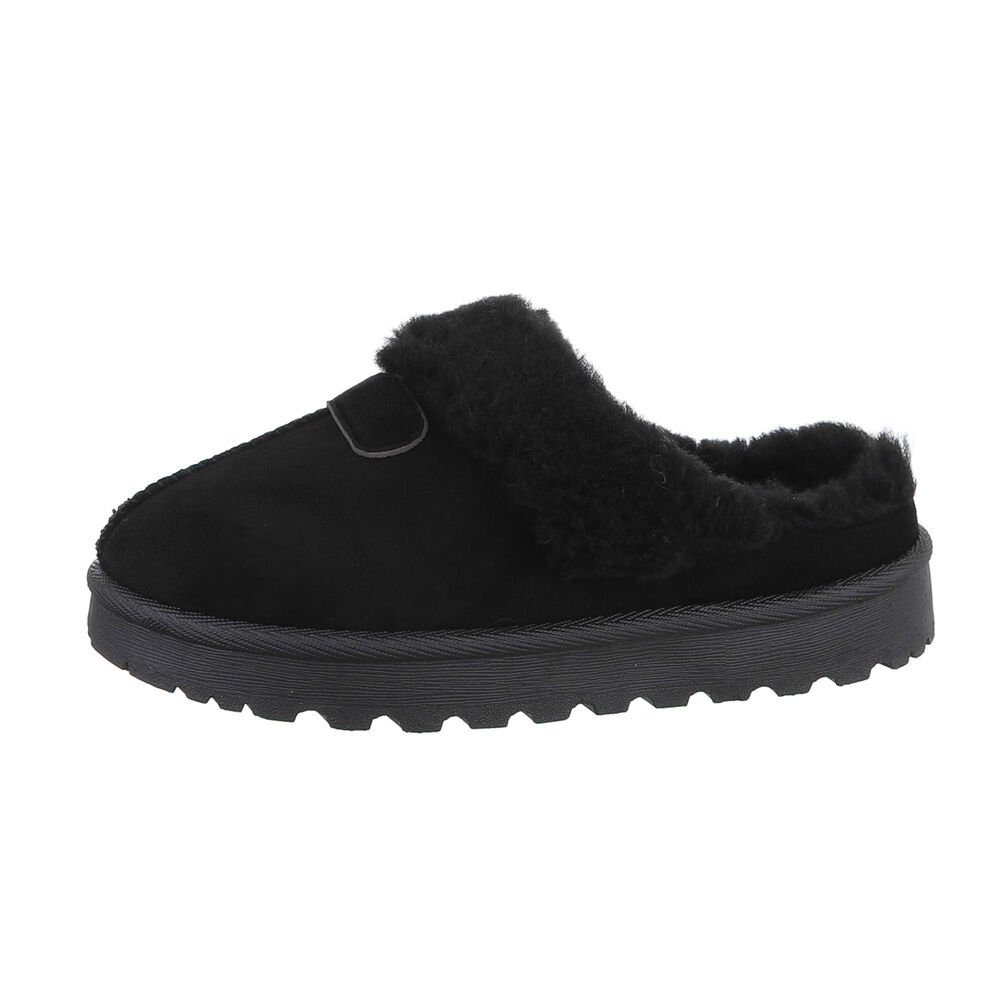 Ital-Design Damen Hausschuhe Freizeit Snowboots (84556790) Flach Hausschuhe günstig online kaufen