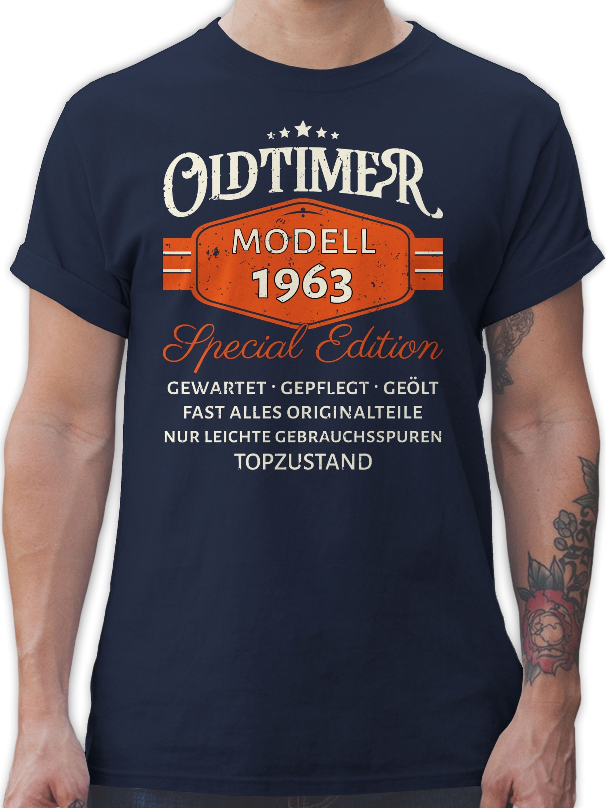 Shirtracer T-Shirt Oldtimer 1963 Modell Special Edition Original 60. Geburtstag 02 Navy Blau