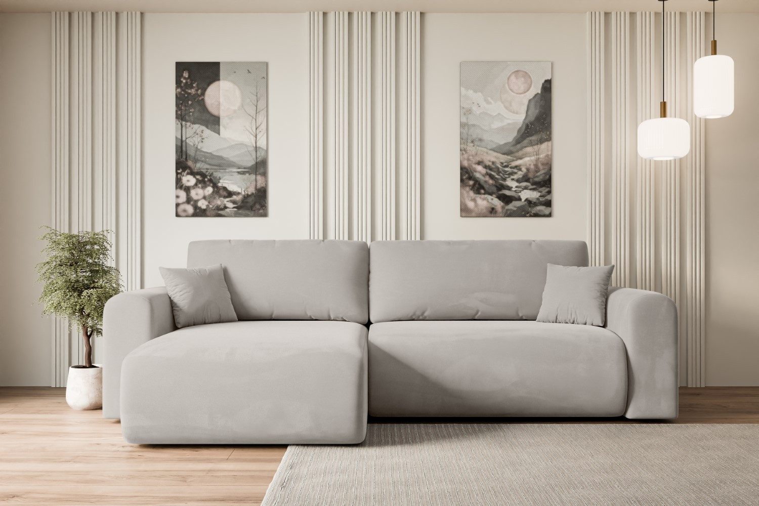 ALTDECOR Ecksofa ORRO-L, Couch mit Schlaffunktion, Wohnzimmer