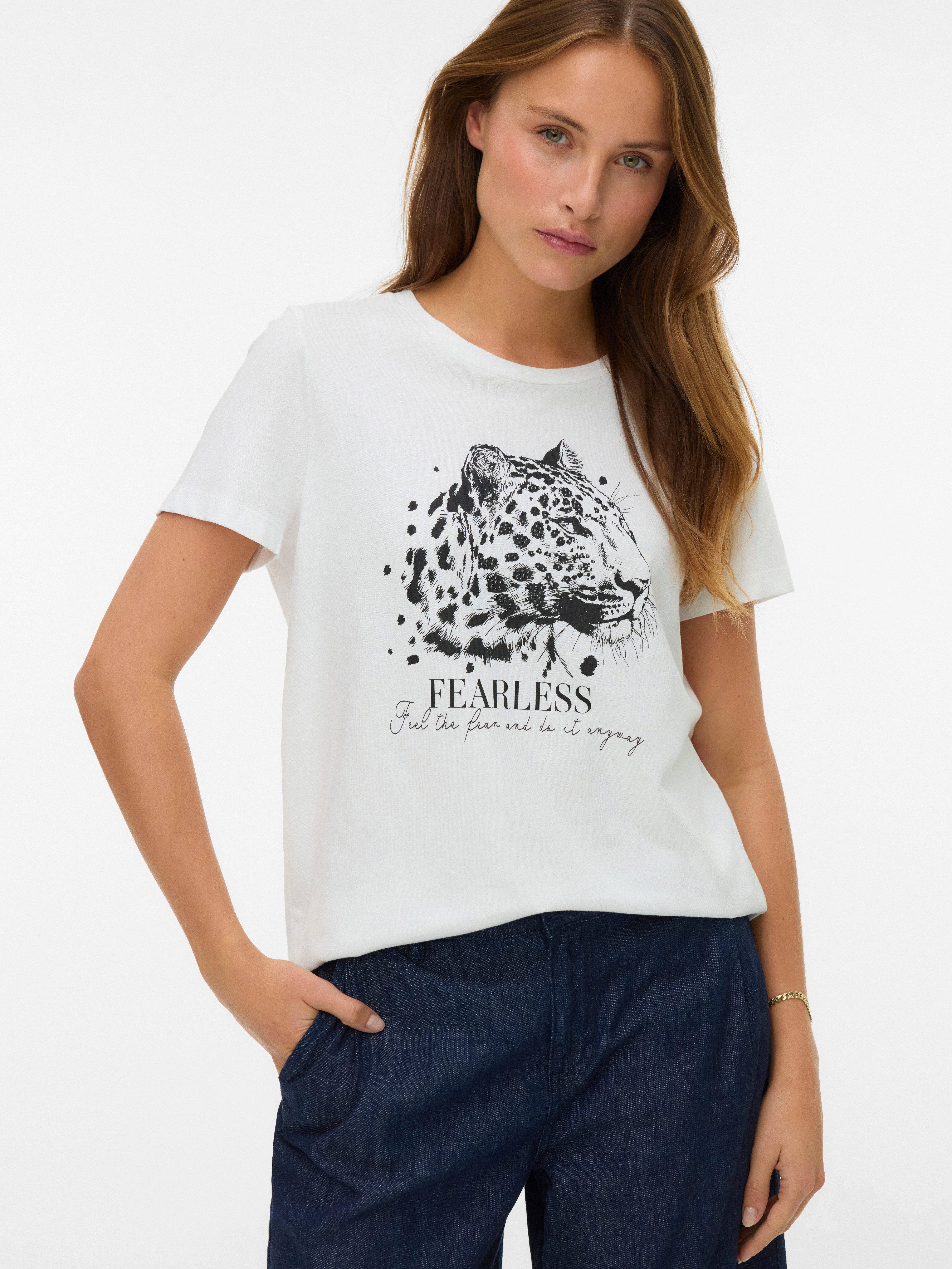 Vero Moda Kurzarmshirt VMJAMAICA S/S T-SHIRT JRS BTQ Baumwolle