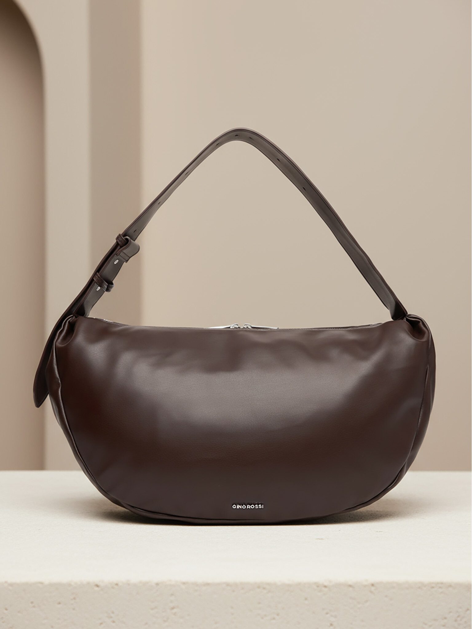 GINO ROSSI Handtasche Gino Rossi Damenhandtasche Braun C-THARA-LX10145