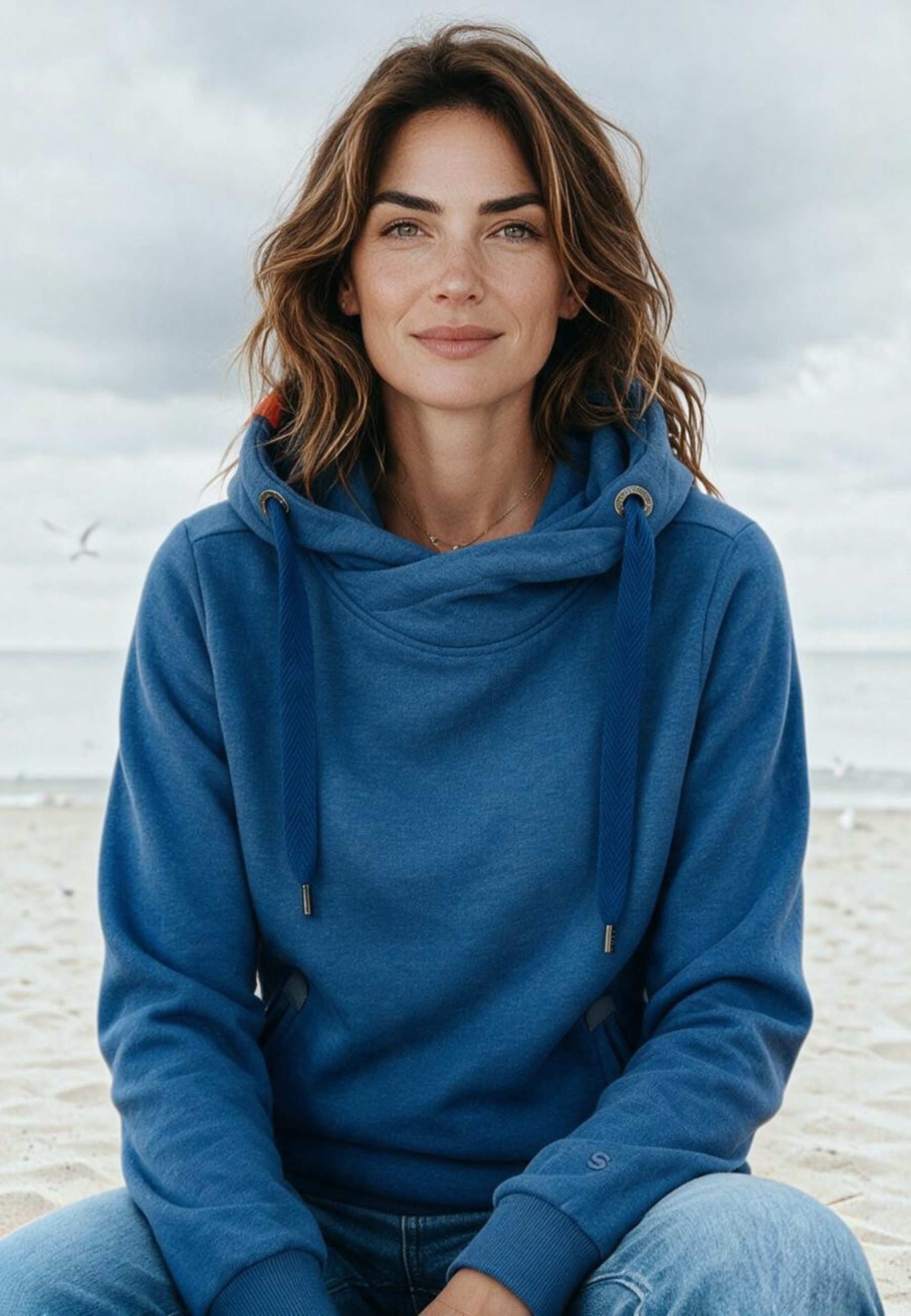 salzhaut Hoodie SÜNN Damen Tailliert salzhaut Kapuzenpullover – bequemer Fit und nordisch klares Design