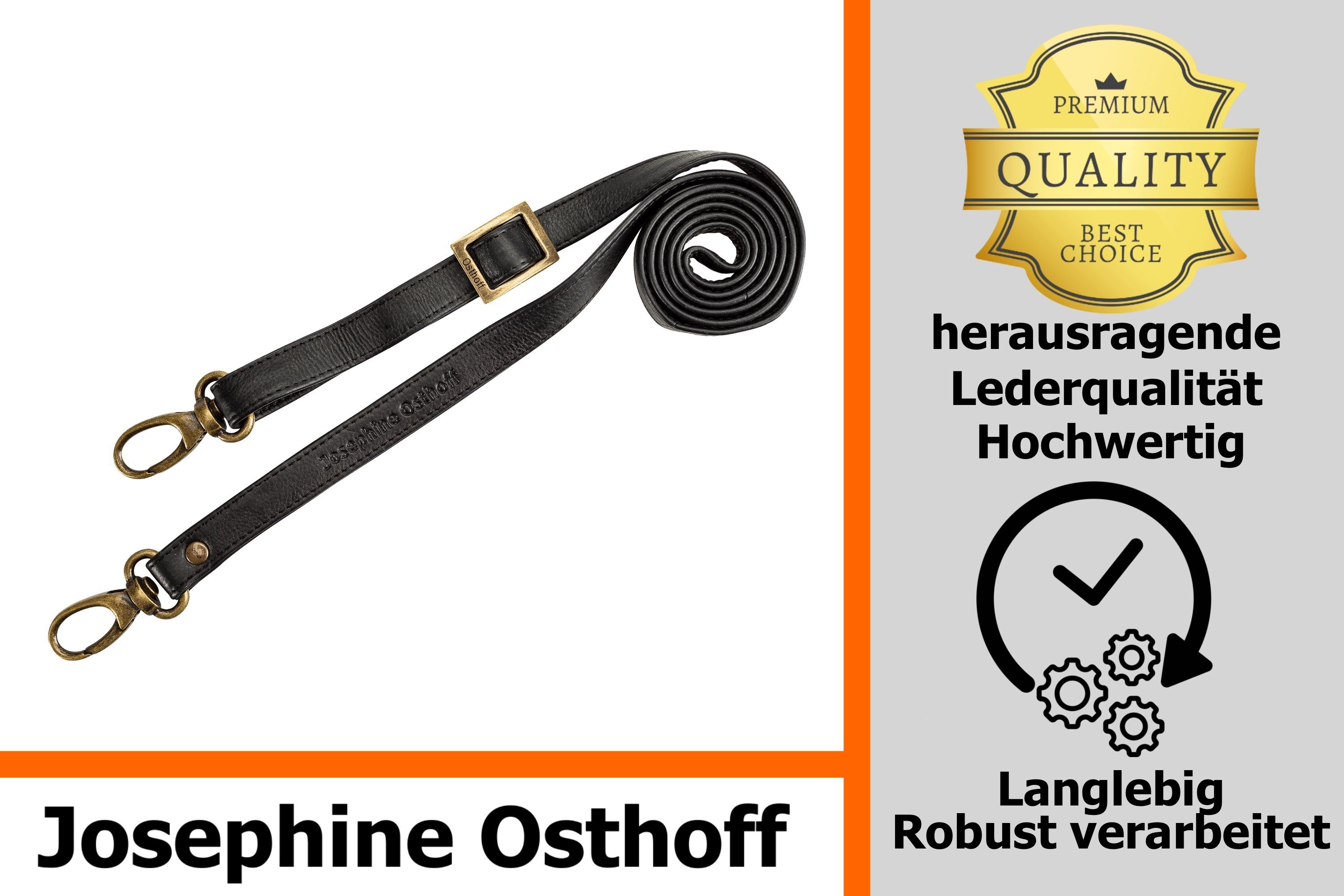 Josephine Osthoff Schulterriemen Schulterriemen 2 cm schwarz/altgold