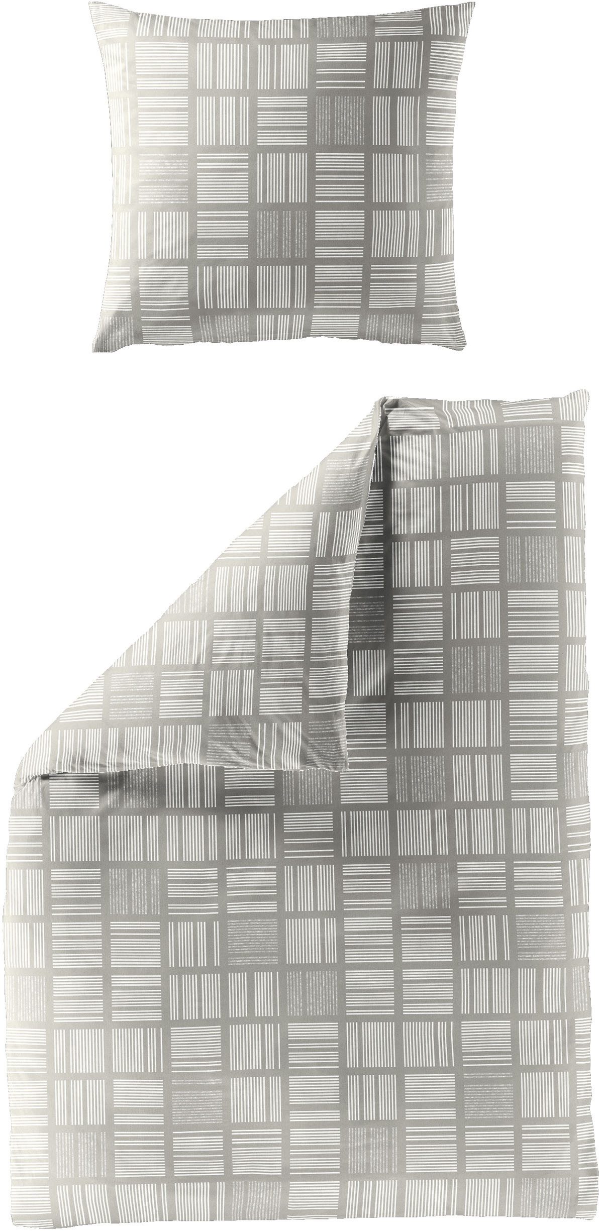 BIERBAUM Bettwäsche 3063, Mako-Satin, 2 teilig, Mako-Satin, 100 % Baumwolle, pflegeleicht