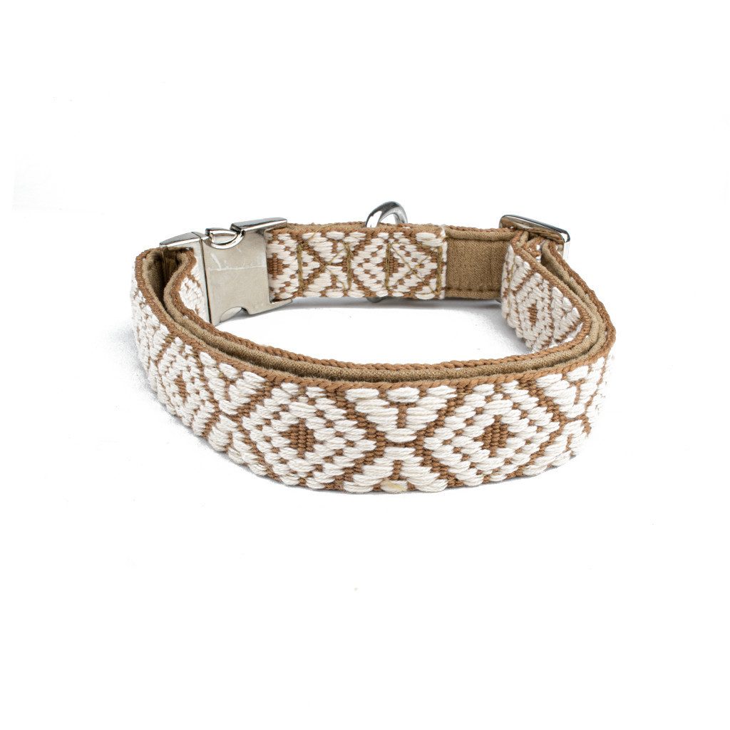 Tierluxe Hunde-Halsband Cappuccino, mit Ethno Muster