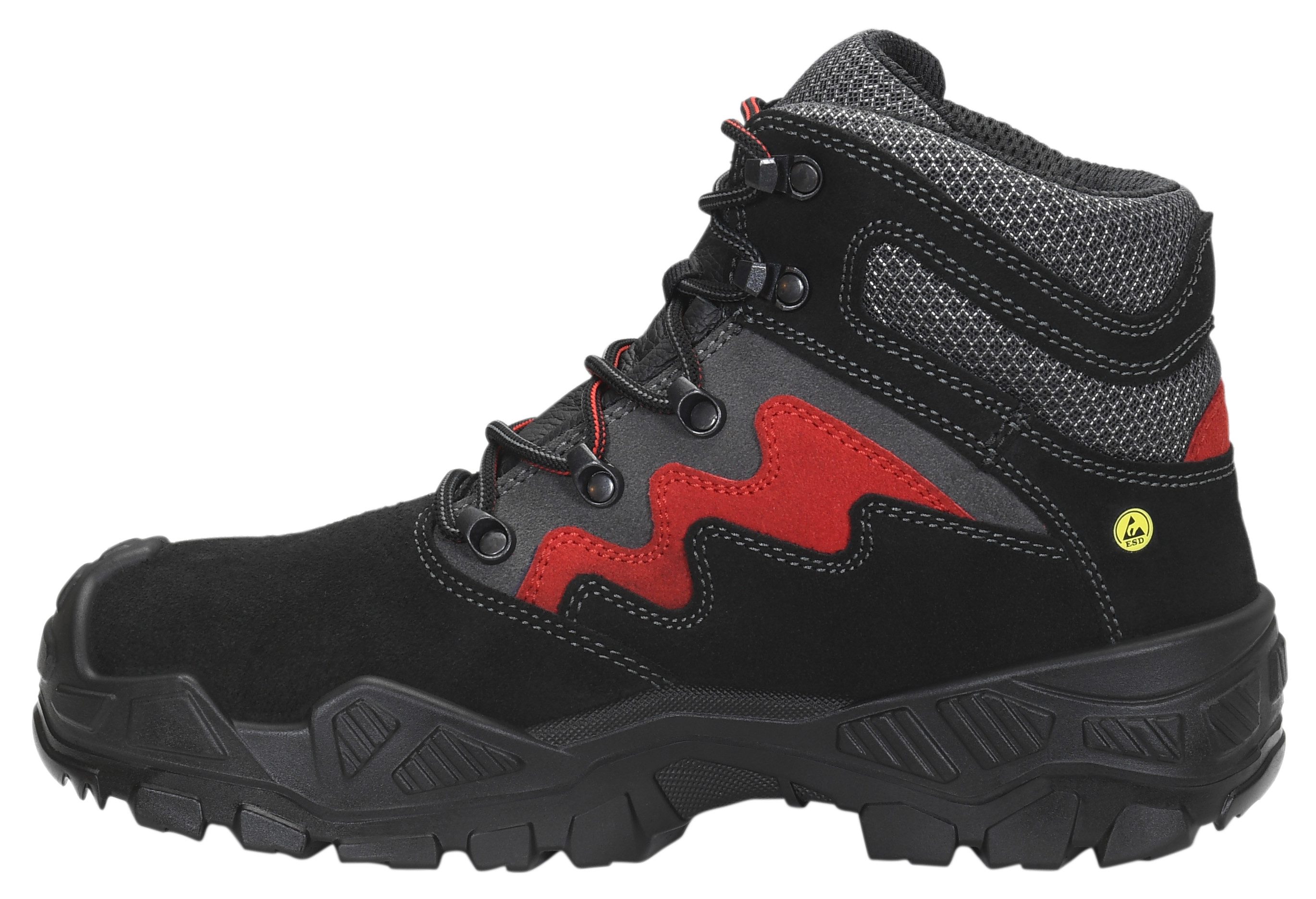 ELTEN MICK black-red Mid ESD S3S Sicherheitsstiefel (Schuhkarton, Paar)