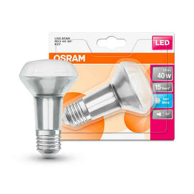 Osram LED-Leuchtmittel Osram LED E27 R63 3.3W = 40W Reflektor 210lm 36° Kaltweiß 4000K, E27, Kaltweiß