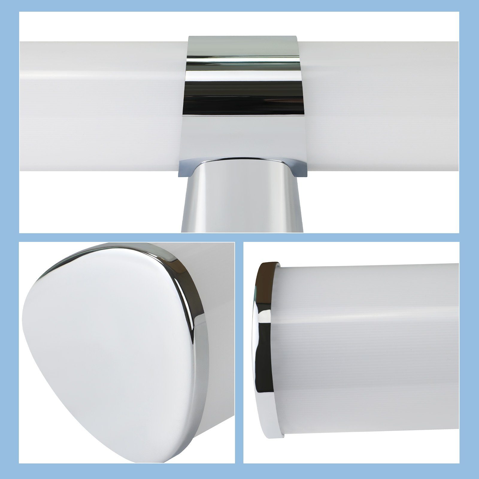 Glitzerlife LED Spiegelleuchte Bad Spiegellampe - 8W Badleuchte 40CM Chrom Wandlampe IP44 Wasserdicht Neutralweiß 4000K Badlampe Wandmontage Modern Für Badschrank_voghion.com