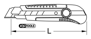 KS Tools Cuttermesser, Klinge: 2.5 cm, Komfort-Abbrechklingen, 200 mm, Klinge 25 x 125 mm