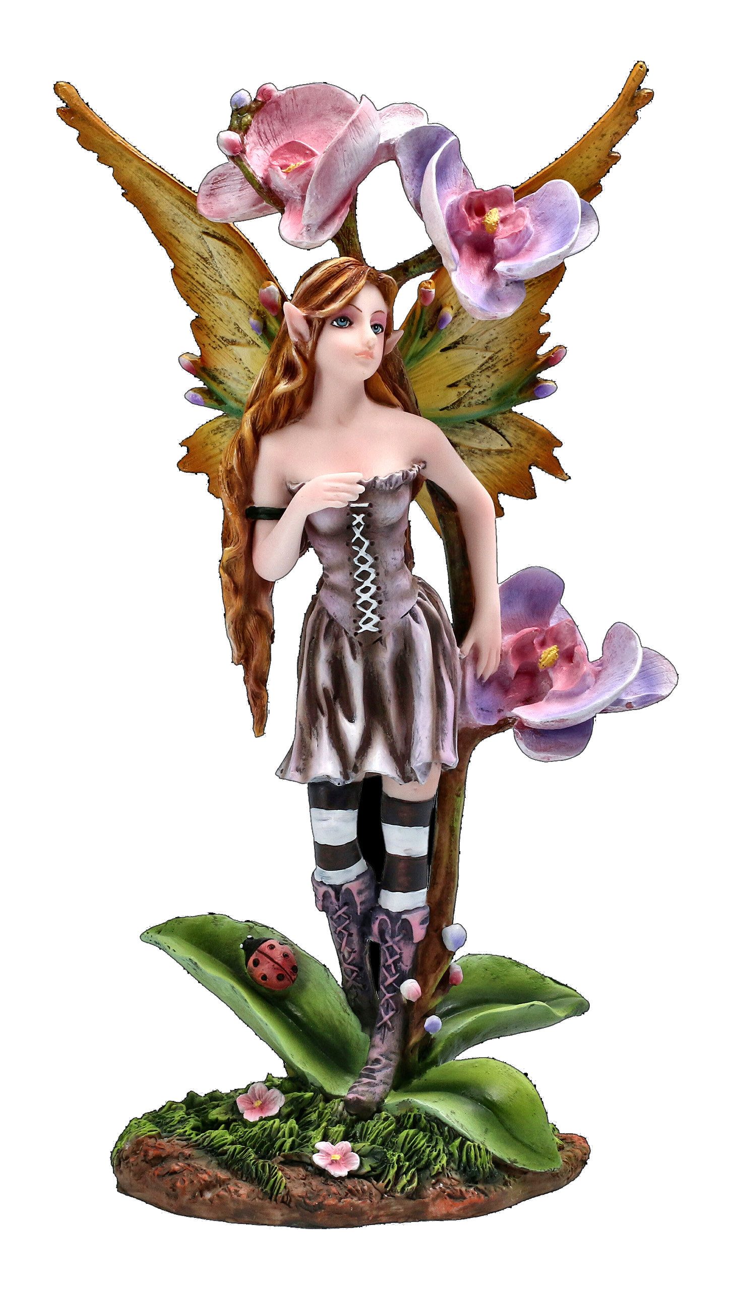 Figuren Shop GmbH Dekofigur Elfen Figur - Bluma mit Orchidee - Fee Fantasy Deko