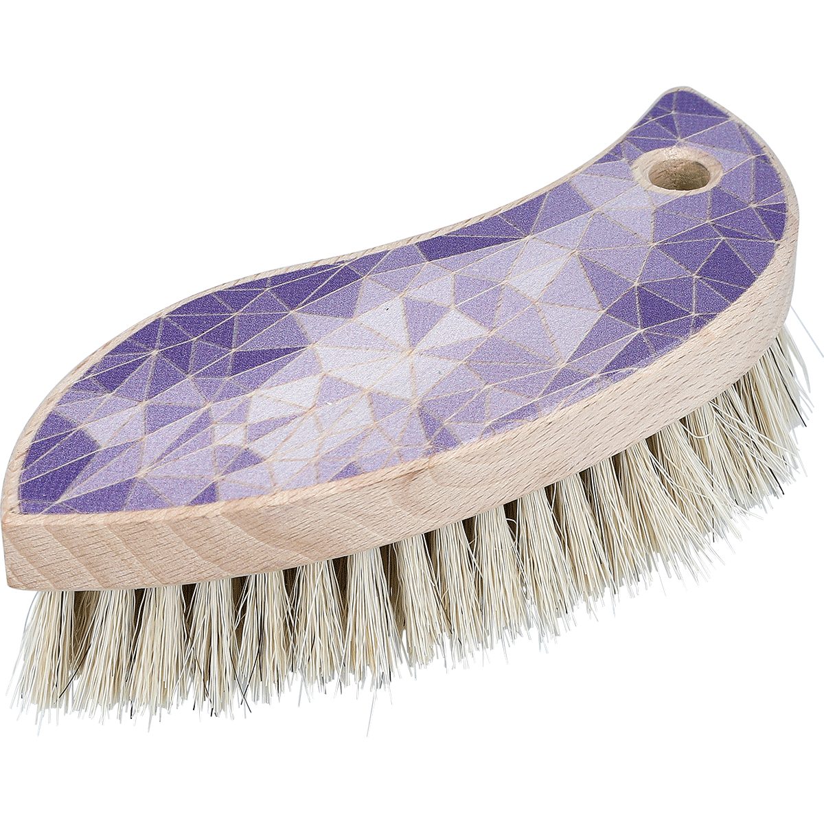 EUROHOME Reinigungsbürste Reinigungsbürste YING YANG Holz mit Lila Mosaik Motiv, (1-tlg., Scheuerbürste 15 cm), Bürste mit hellen Borsten perfekt für Textilien