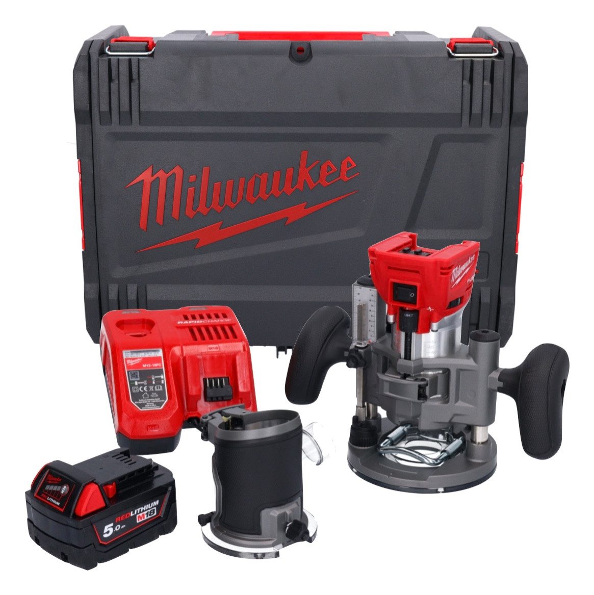 Milwaukee Oberfräse M18 FTR-501X Akku Fräse 18 V Brushless + 1x Akku 5,0 Ah + Ladegerät