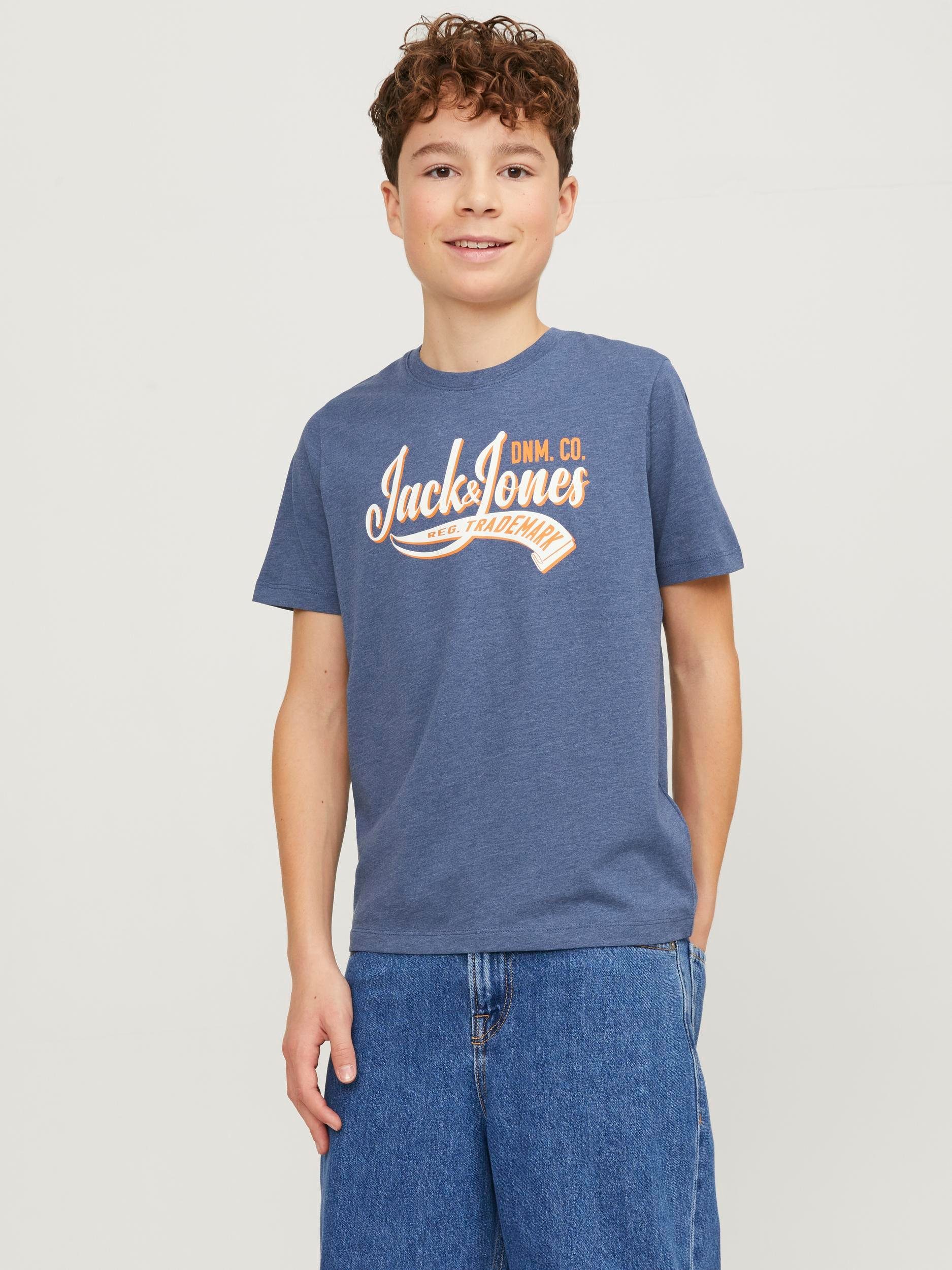 JNR JJELOGO TEE Junior NOOS blue NECK SS & Jones Rundhalsshirt 2 Jack COL ensign AW23