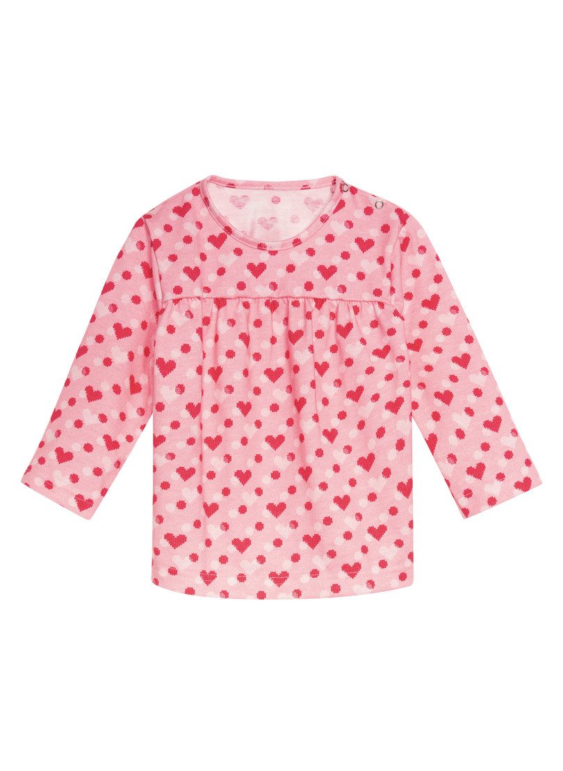 Trigema Sweatshirt TRIGEMA Langarmshirt mit süßem Herzchen-Muster