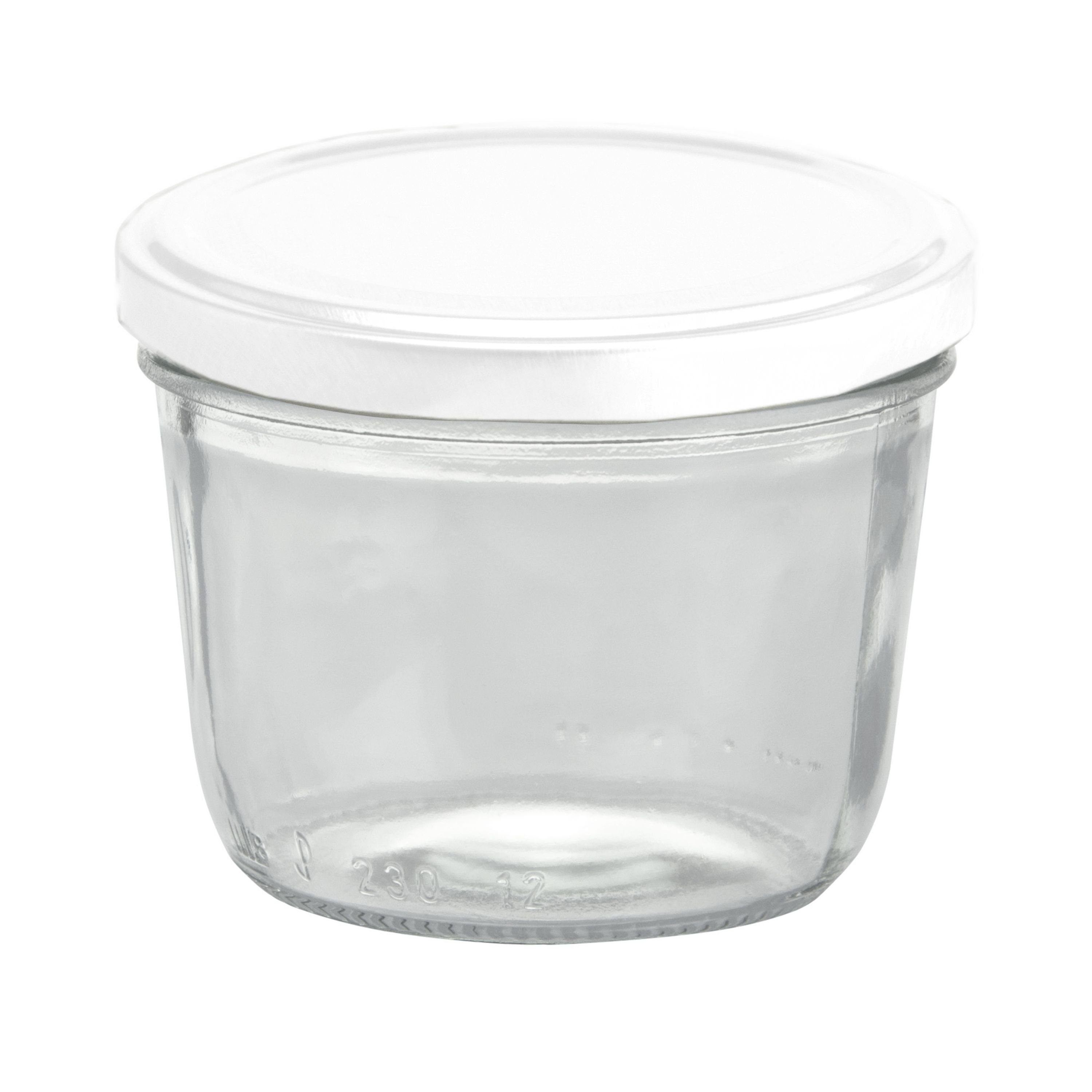 MamboCat Einmachglas 25er Set Sturzglas Einmachglas ml Deckel, Marmeladenglas weißer 230 Glas