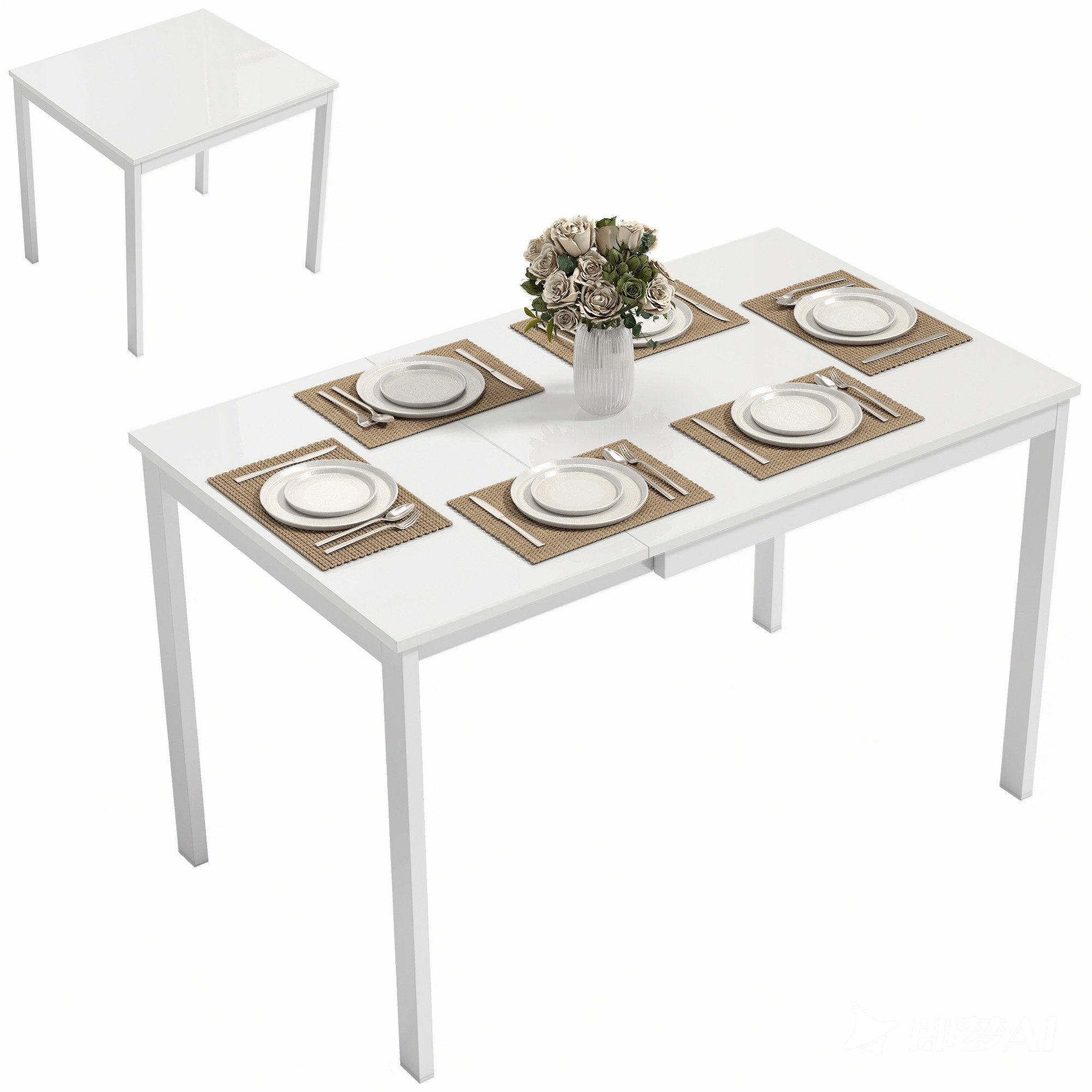 MC Star Esstisch Ausziehbarer 80-120 cm für 4-6 Personen, Platzsparender Küchentisch (mit einfacher Ausziehfunktion, Natur)