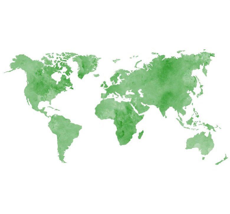 Weltkarte Wandtattoo Grüne (1 Wall-Art St) Bilderrahmen