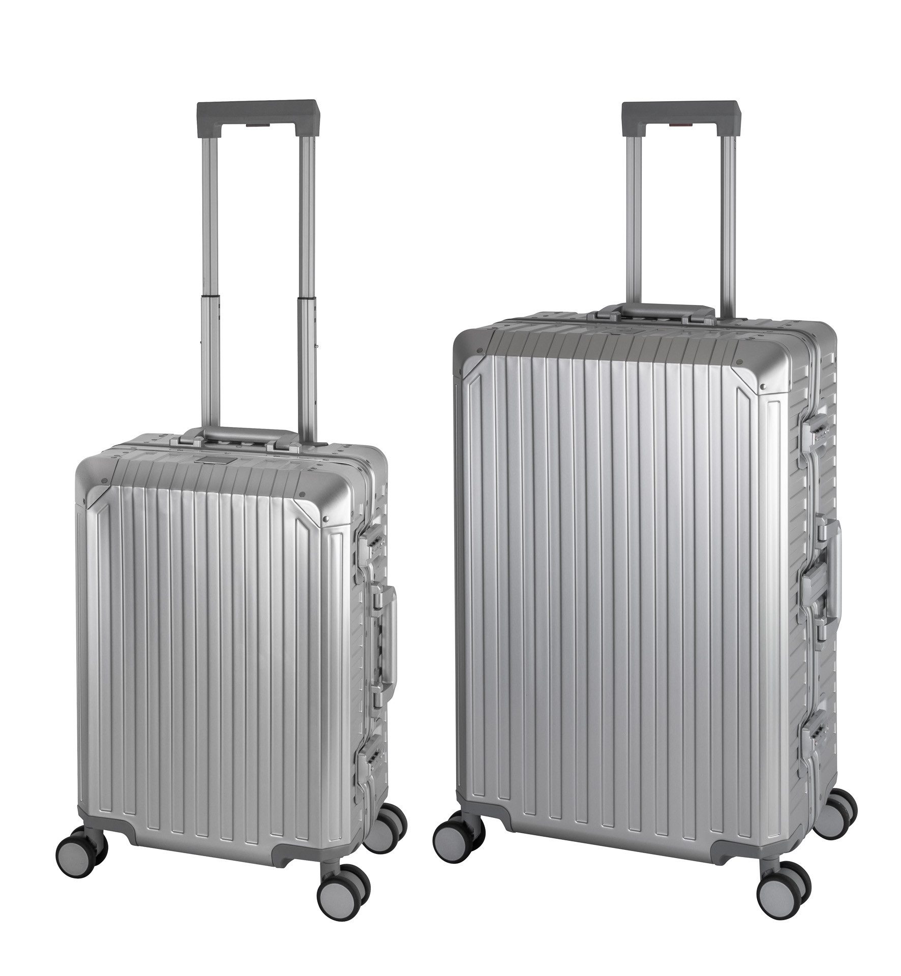 Travelhouse Trolleyset Tokyo, 4 Rollen, (2 tlg., Hartschalen Trolley Set), Aluminium Hartschale TSA Zahlenschloos Aluminium-Rahmen