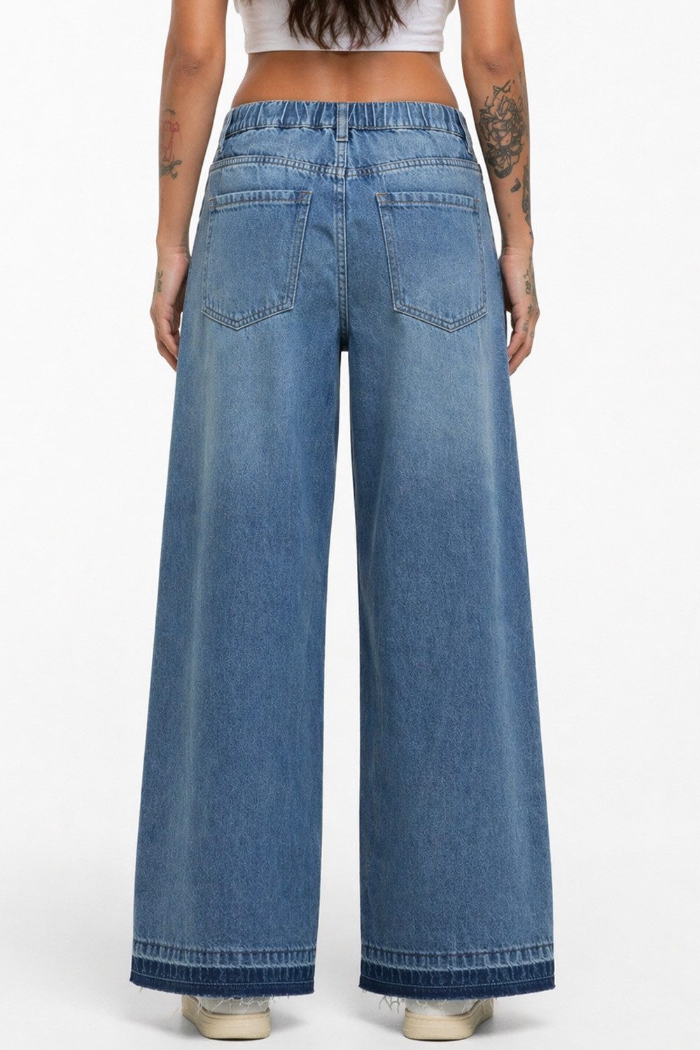 urbandreamz Weite Jeans Damen Wide Leg Jeans Hose mit hoher Taille Retro Pant High Waist Weit geschnitten, robuster Jeansstoff, Baggy