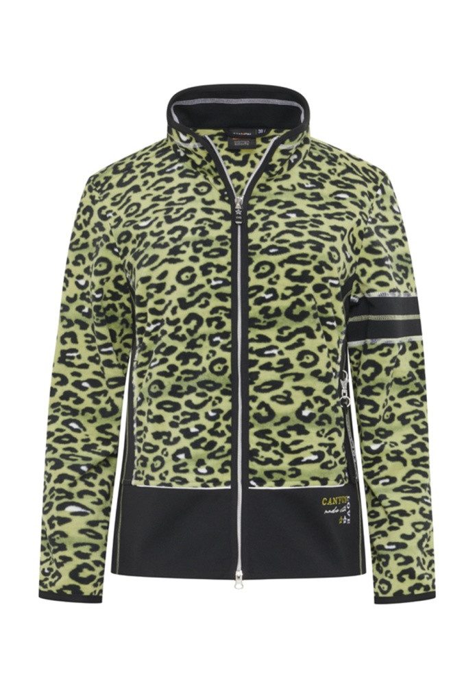 Canyon Fleecejacke CANYON Damen Leoparden Optik Fleecejacke ohne Kapuze Arm 617701