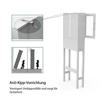 COSTWAY Hochschrank Badezimmerregal 3-stufig mit 2 Türen