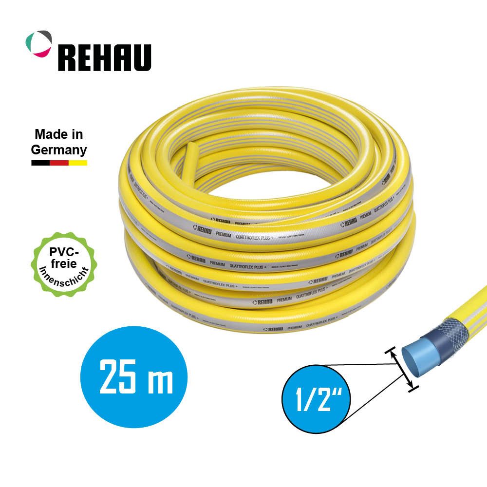 Rehau Gartenschlauch REHAU Gartenschlauch Quattroflex plus + 1/2" 25m