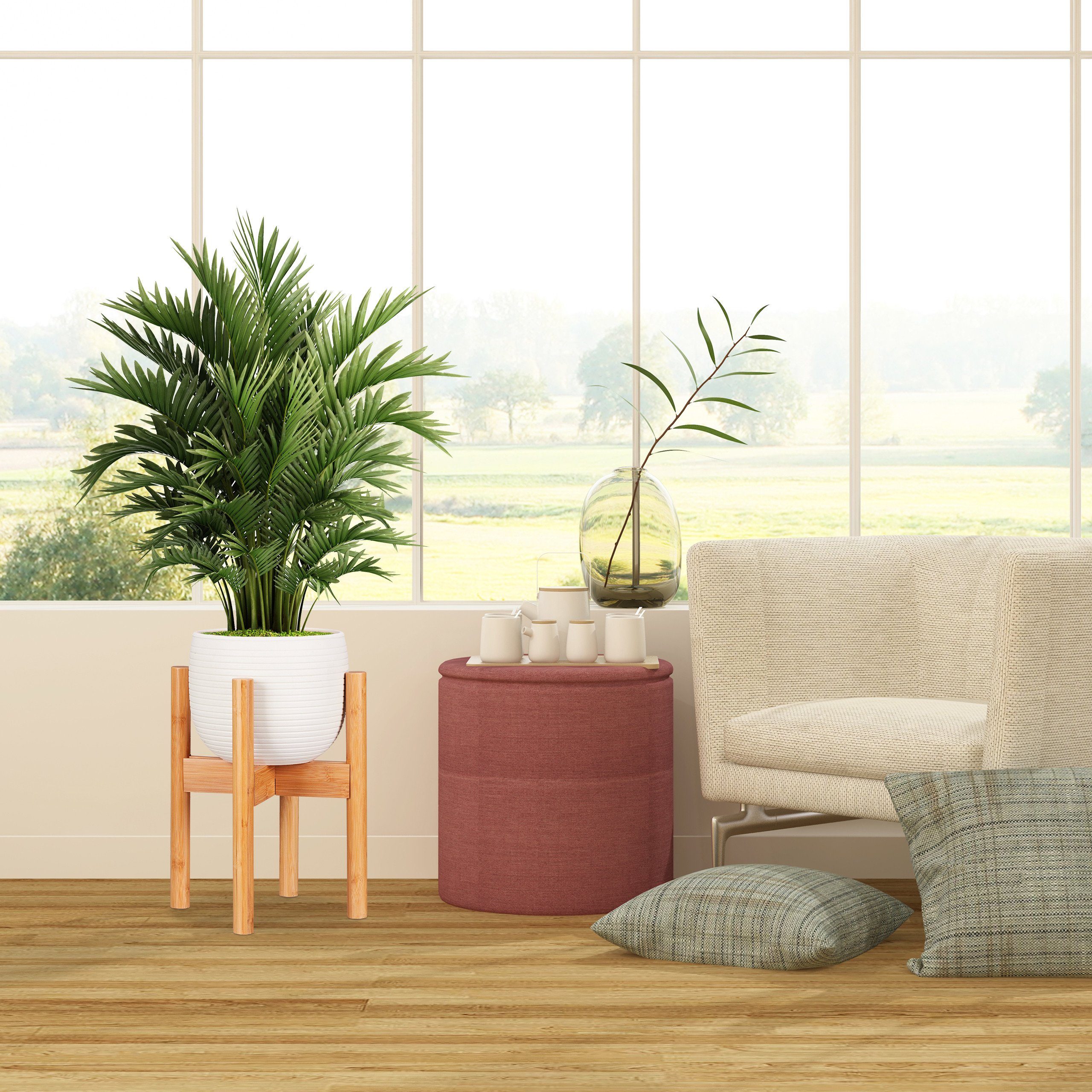 relaxdays Blumenständer Bambus verstellbar günstig online kaufen