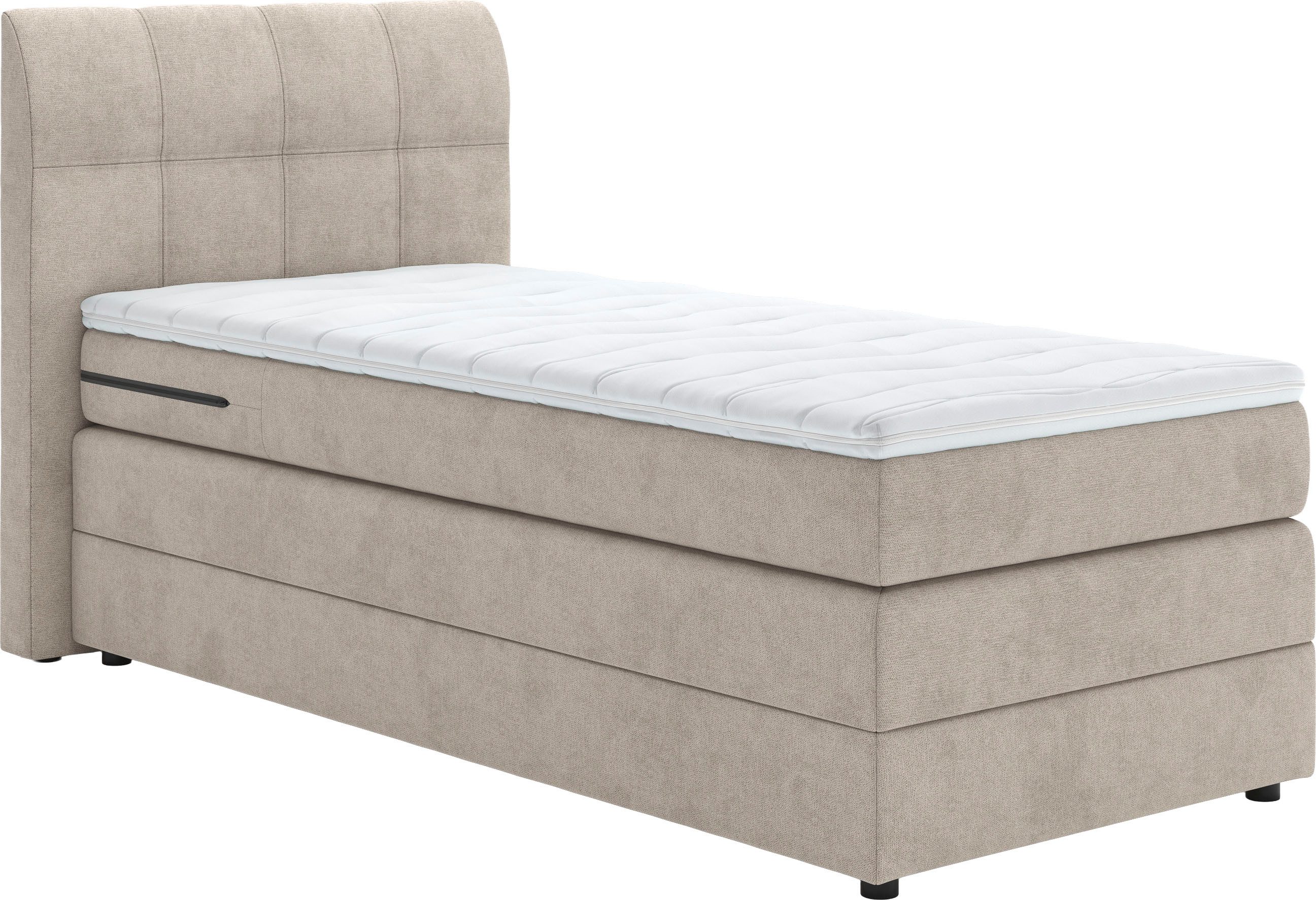 Home affaire Boxspringbett Finja, besonders komfortable Liegehöhe, mit praktischem Bettkasten