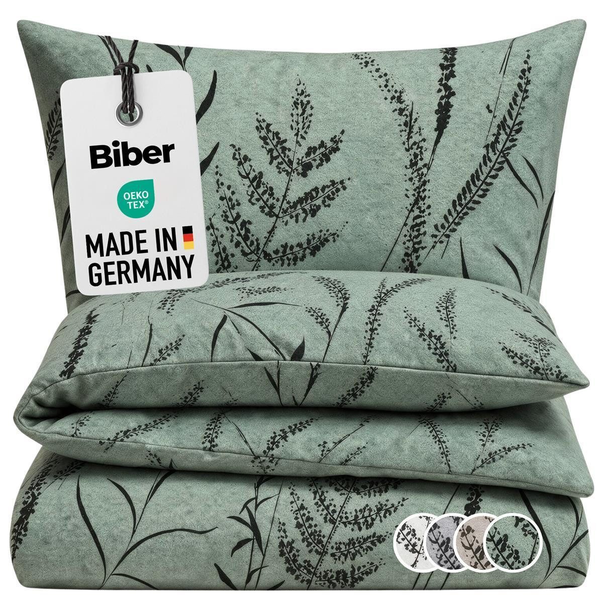 Carpe Sonno Bettwäsche Biber Flauschige Bettwäsche Winter Flanell Baumwolle 135x200 / 155x220, Biber, 2 teilig, MADE IN GERMANY - Warme Kuschelbettwäsche - 155 x 220 - Grau
